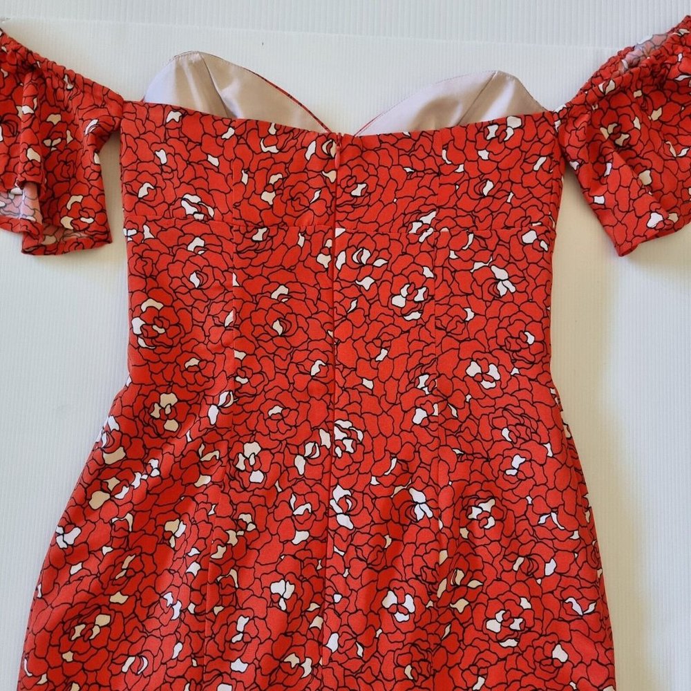 Kookai ALLEGRA Dress Size 36 Au 8 Blogger Favourite Red Off Shoulder Sweetheart - Picture 15 of 16